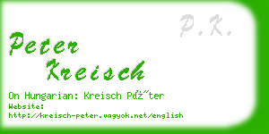 peter kreisch business card